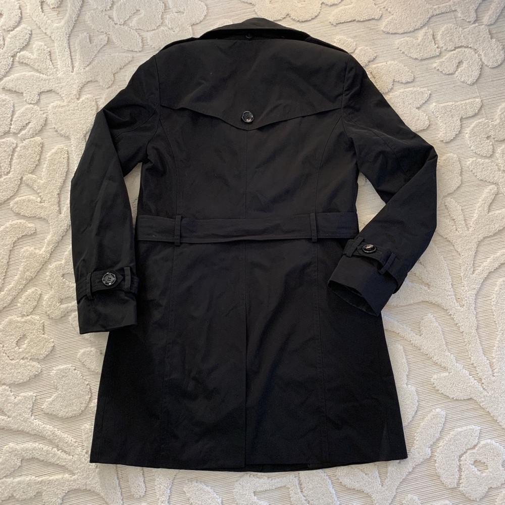 Small Calvin Klein Black Trench Coat. NWOT. - Picture 2 of 3